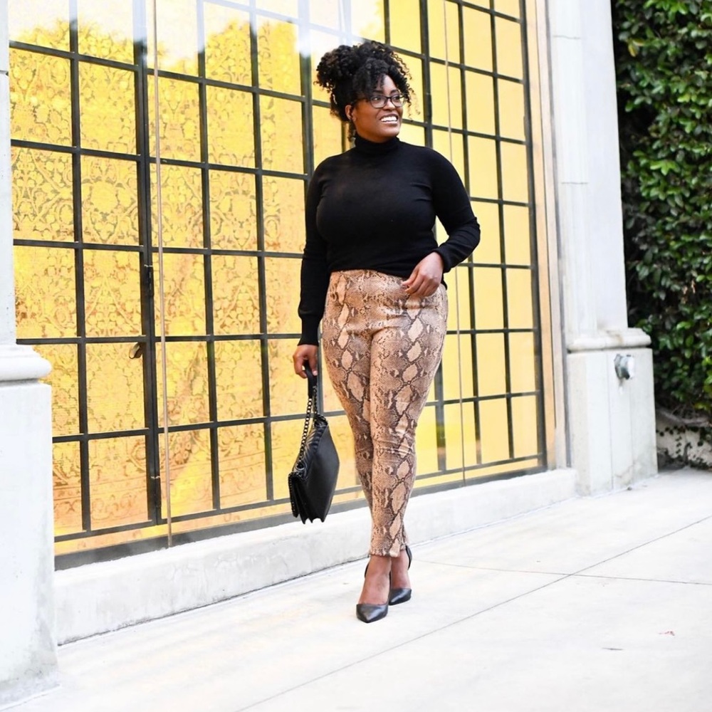 Zara faux snakeskin leggings